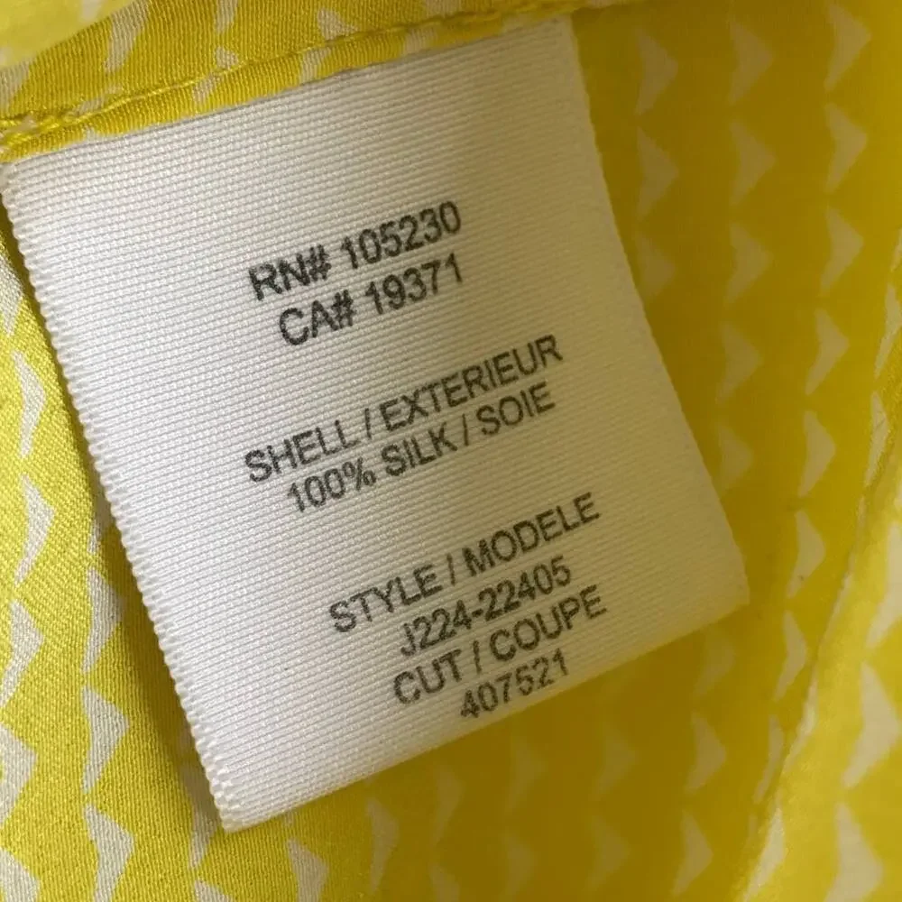 Joie Lemon Yellow Silk Marlo Printed Top